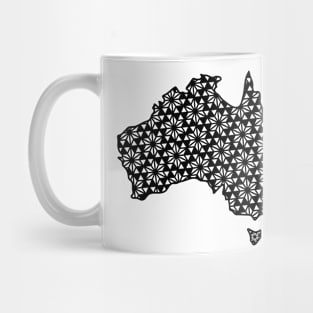 Australia Outline With Pattern - Australian aboriginal art Mug